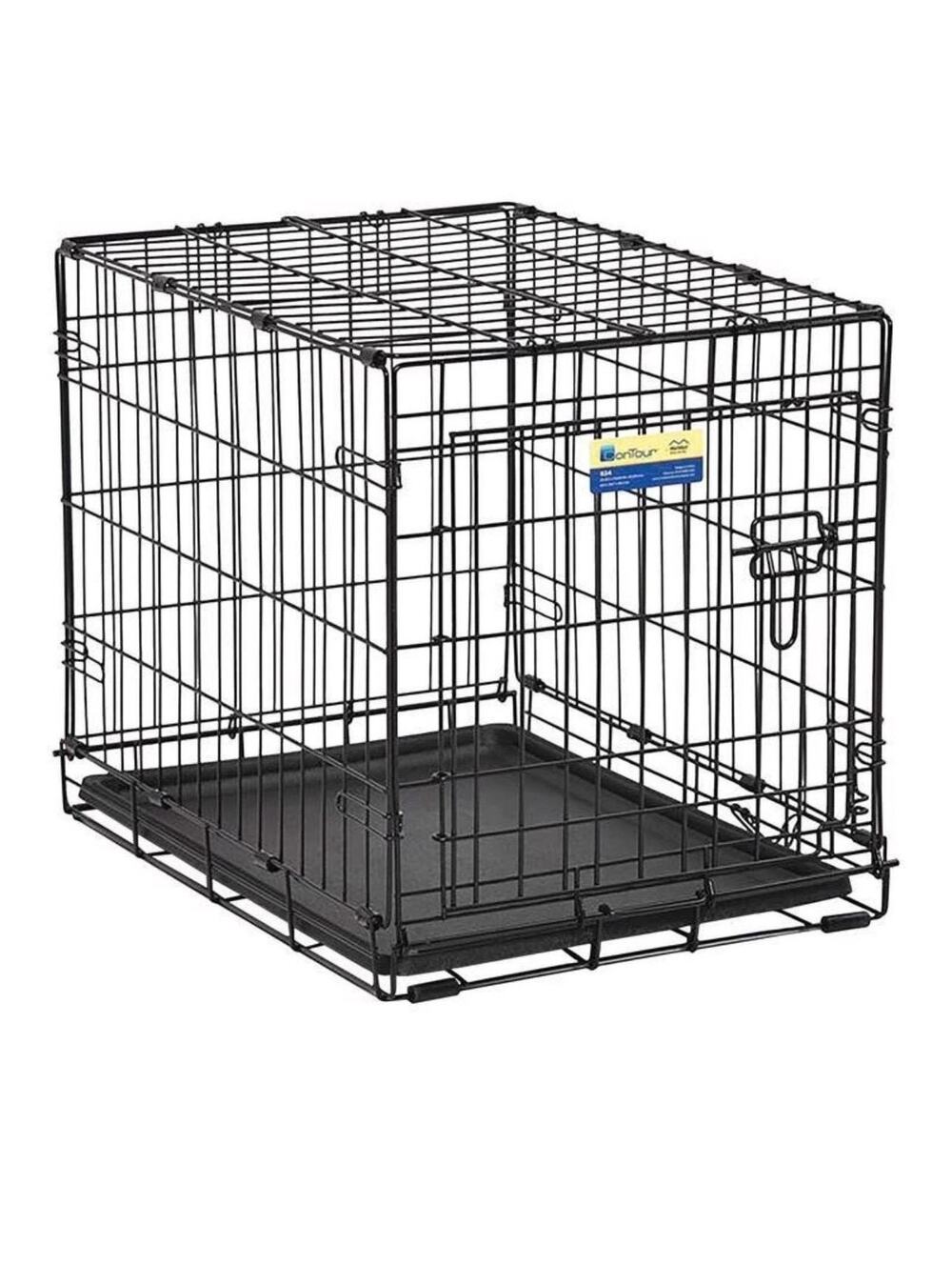 Contour 824 Satin Black Electro-Coat 1-Door Folding Dog Crate fits 16x22 dog